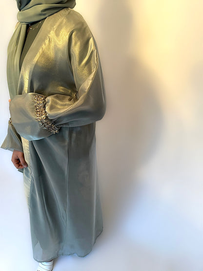 Abaya Yed Verte avec voile