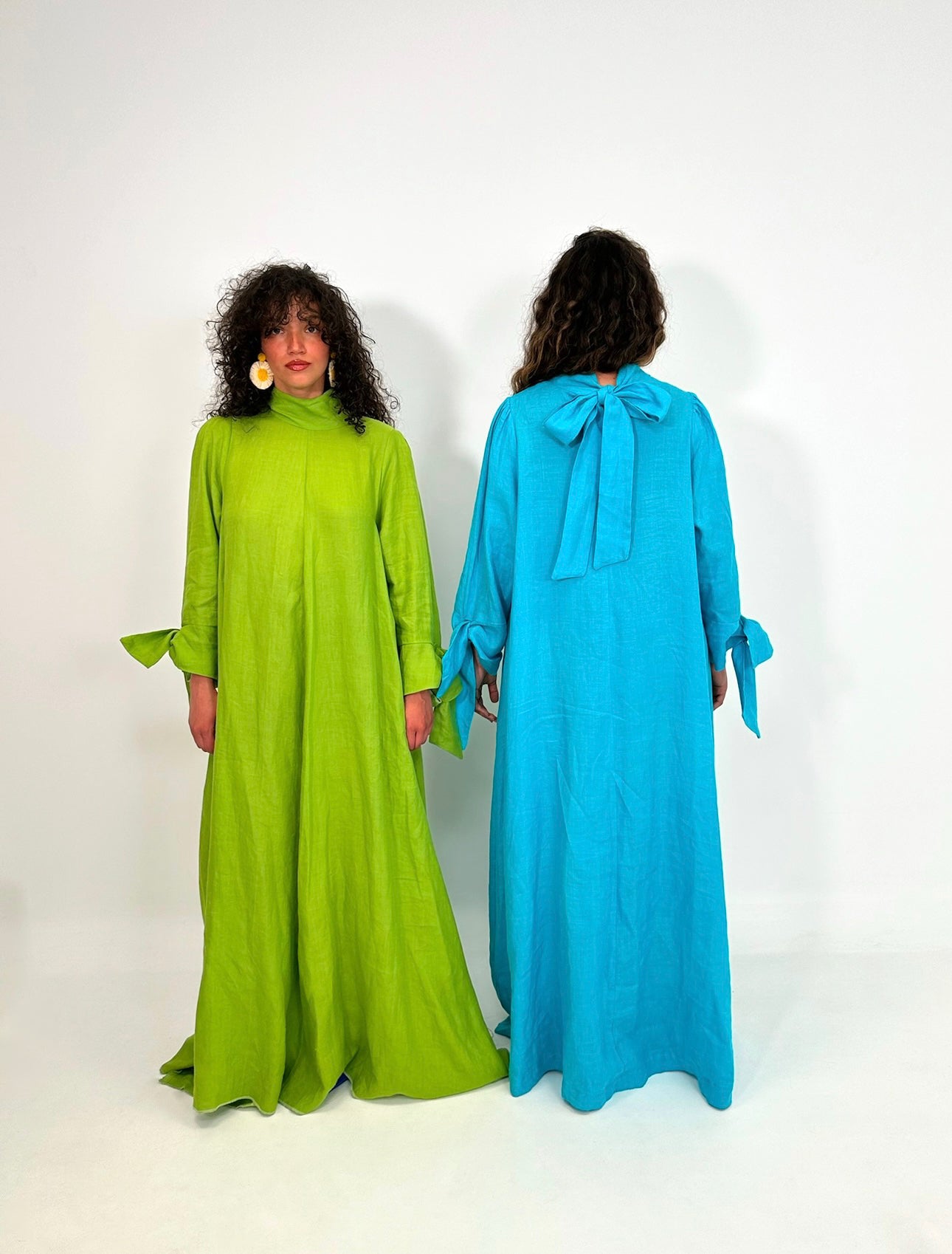 Robe en lin bleu