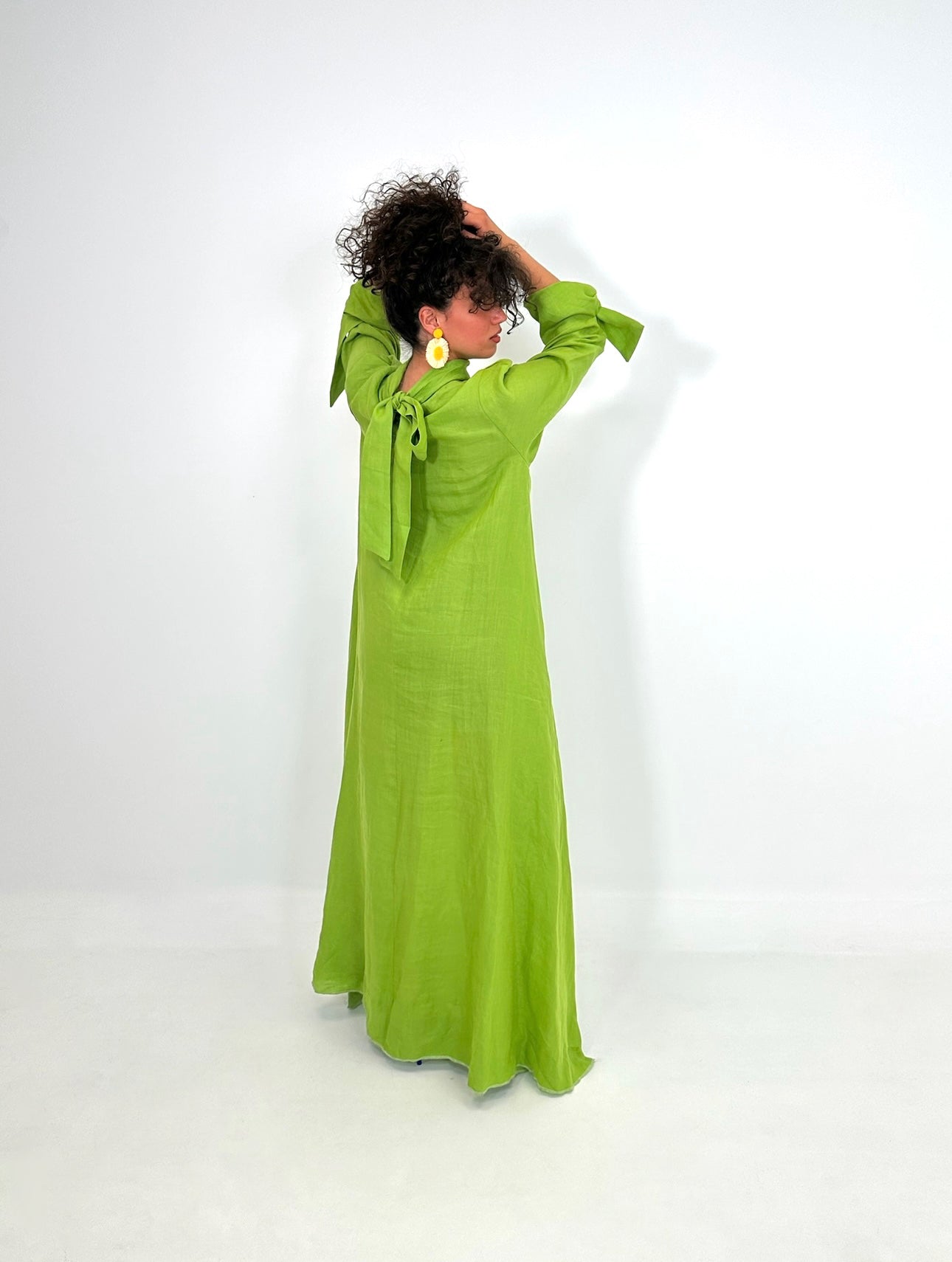 Robe en lin verte