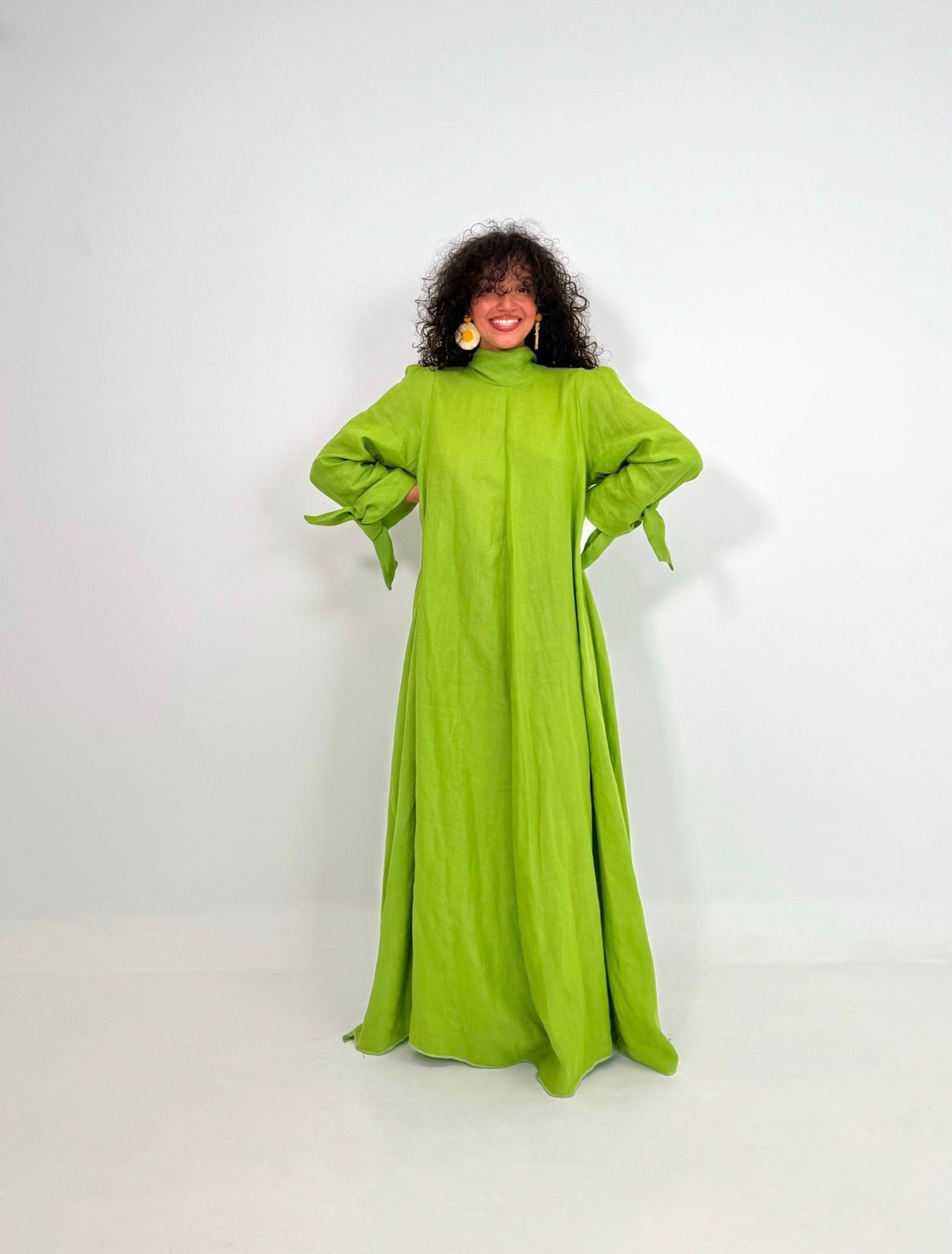 Robe en lin verte