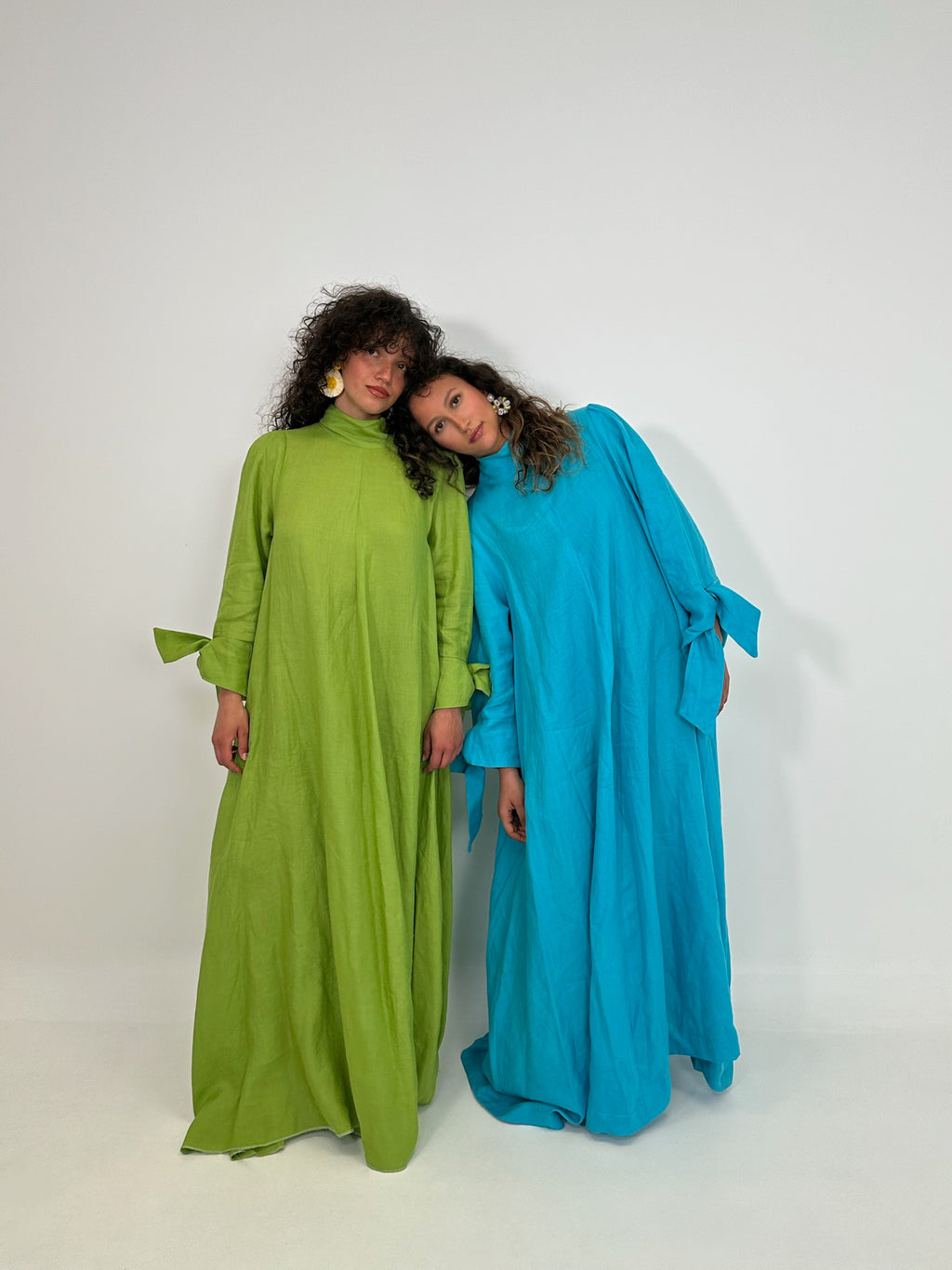 Robe en lin bleu
