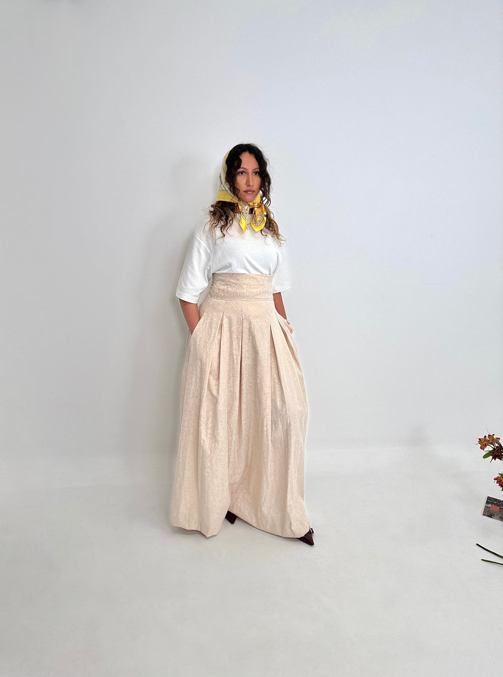 Maxi jupe brocard