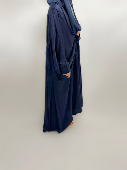 Abaya Doha bleu nuit avec voile